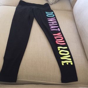 Girls Black Do What You Love Leggings